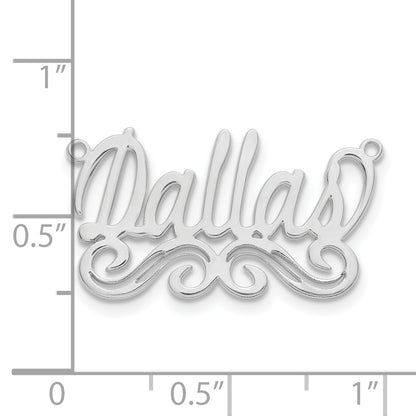 Sterling Silver Silver/Rhodium Plated Small Polished Name Plate