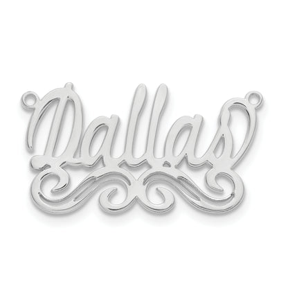 Sterling Silver Silver/Rhodium Plated Small Polished Name Plate
