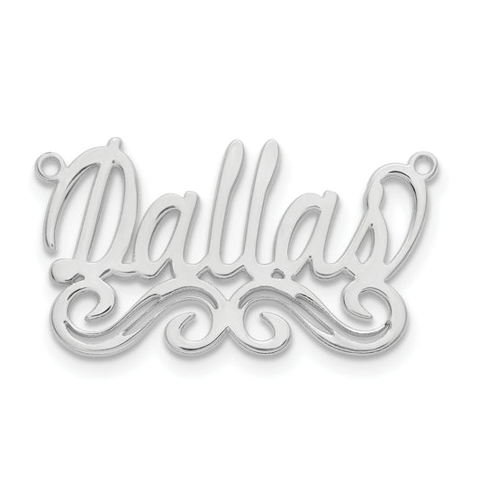 Sterling Silver Silver/Rhodium Plated Small Polished Name Plate