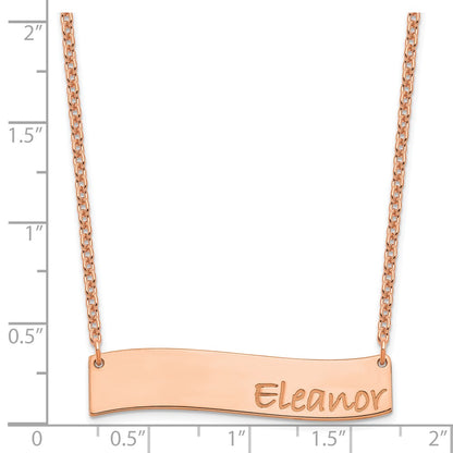 Rose Plated Medium Bradley Hand Curved Bar Necklace