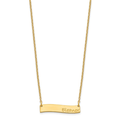 Gold Plated Small Bradley Hand Curved Bar Necklace