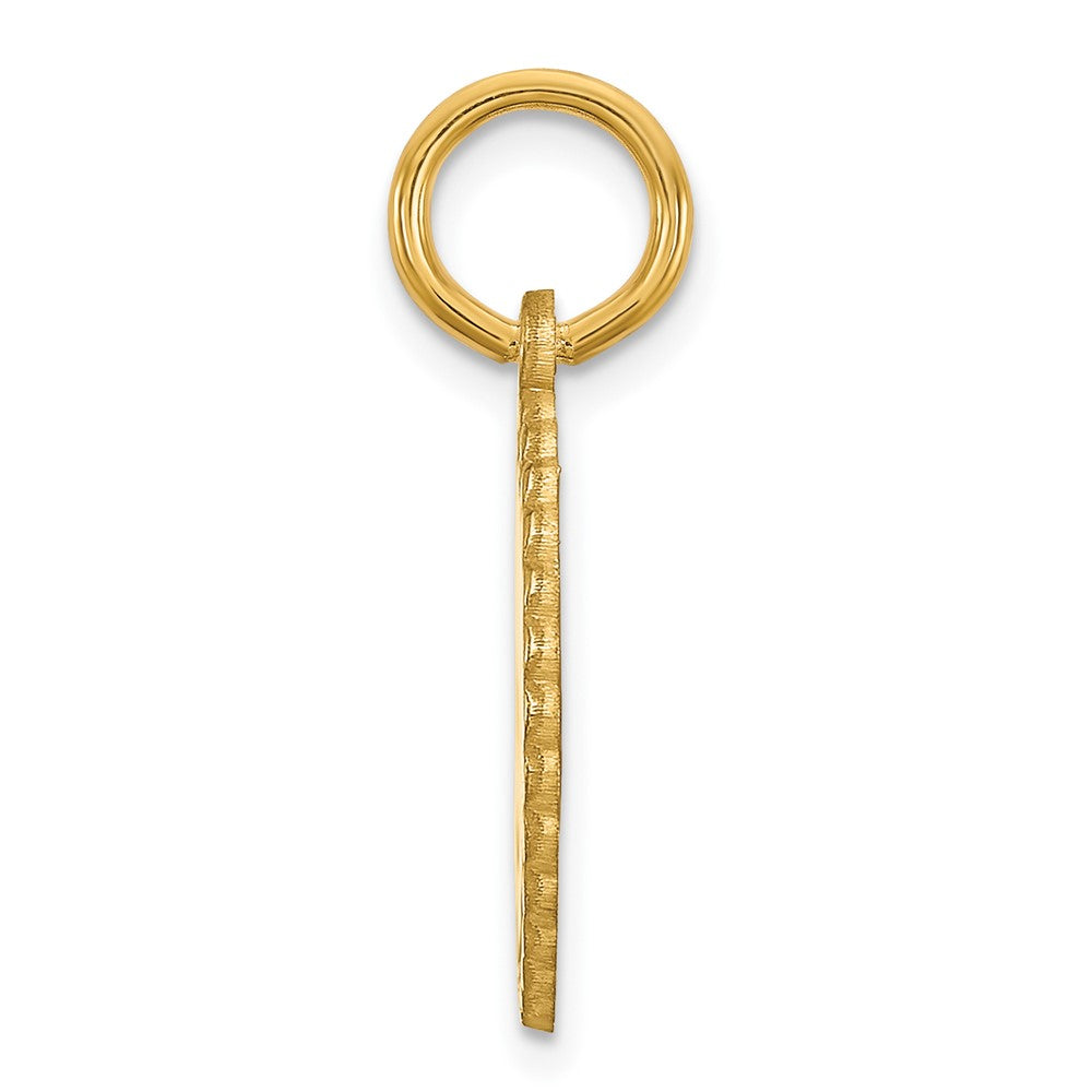 14K Yellow Gold Scalloped Disc With Name Charm