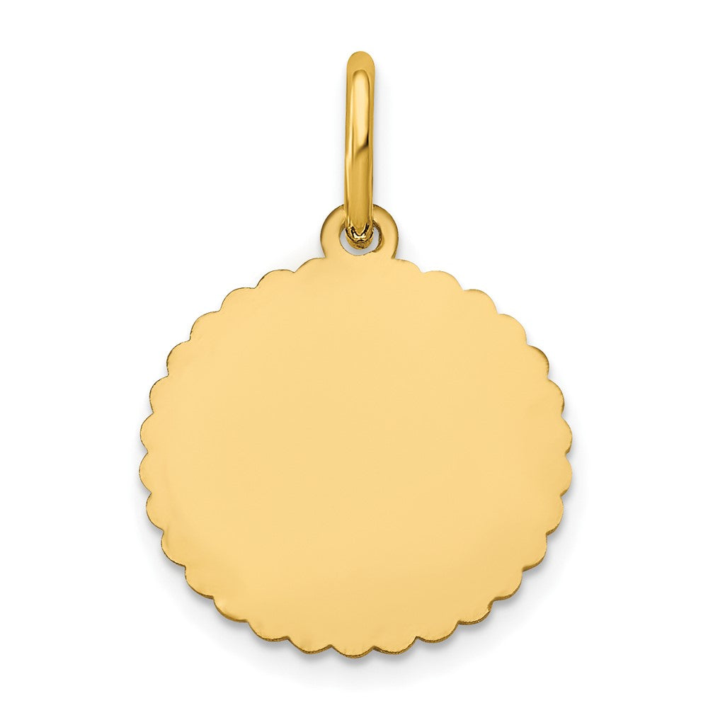 Gold Plated Sterling Silver/Gold Scalloped Disc With Name Charm