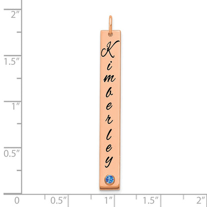 14K Rose Gold Lg Epoxy Name Bezel Bs Bar Charm