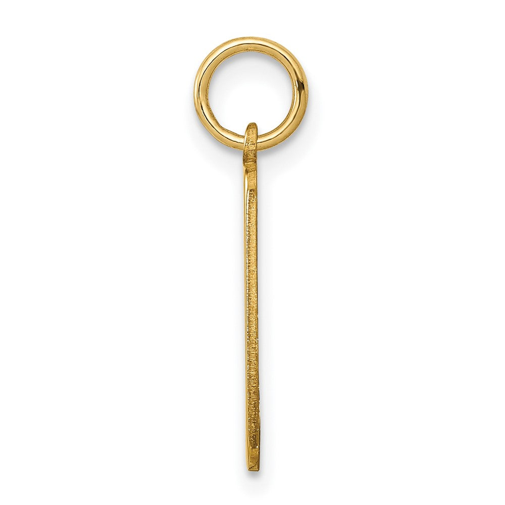 14K Yellow Gold Block Font Name Bar Charm