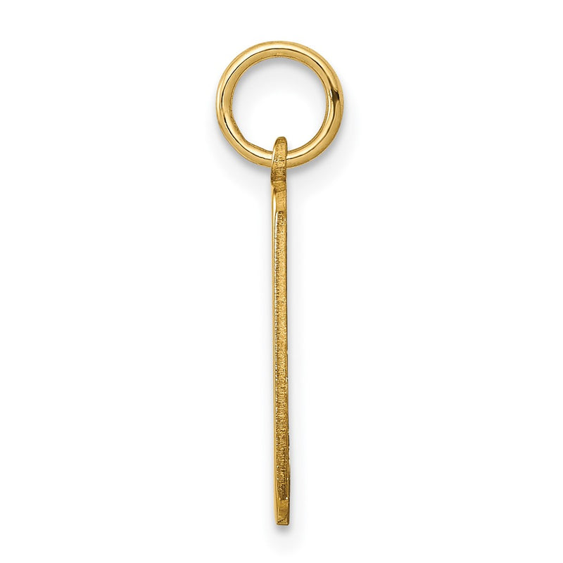 14K Yellow Gold Block Font Name Bar Charm