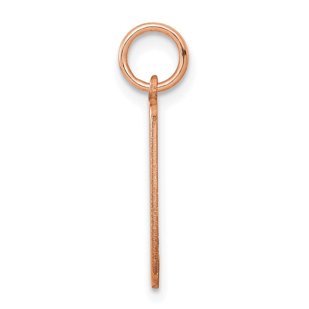 14K Rose Gold Block Font Name Bar Charm