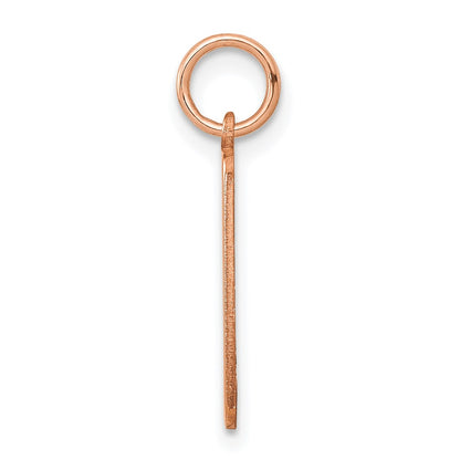 14K Rose Gold Block Font Name Bar Charm