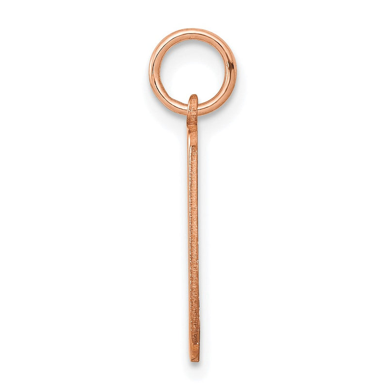 14K Rose Gold Block Font Name Bar Charm