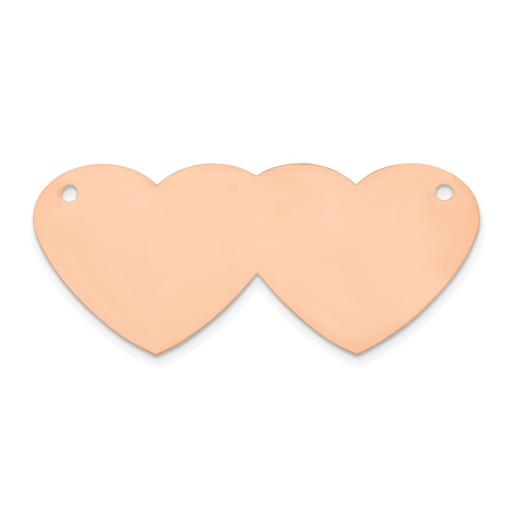 14K Rose Gold Double Heart Name Plate