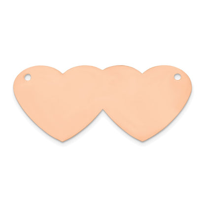 14K Rose Gold Double Heart Name Plate