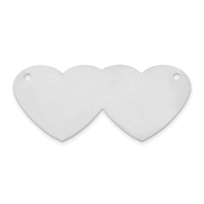 14K White Gold Double Heart Name Plate