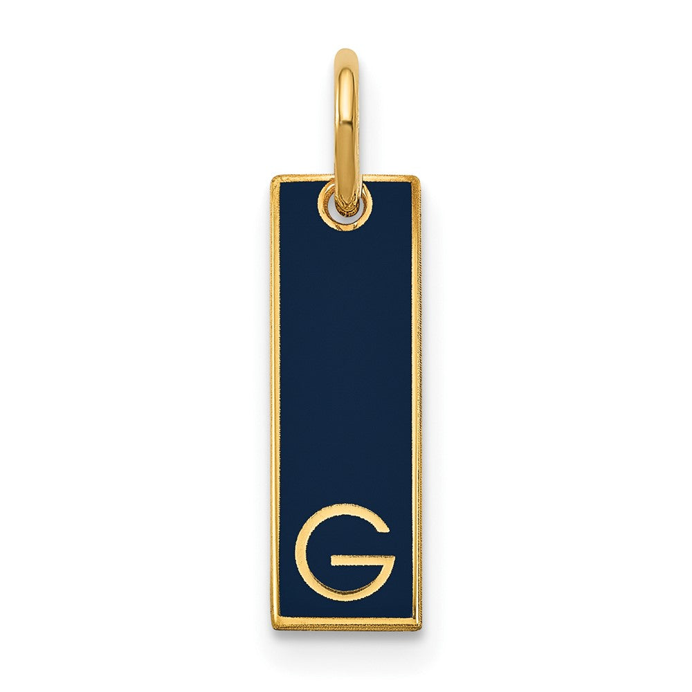 Gold Plated Sterling Silver/Gold Small Epoxy Initial Bar Charm