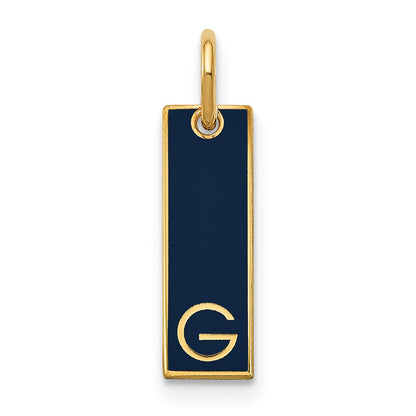 Gold Plated Sterling Silver/Gold Small Epoxy Initial Bar Charm