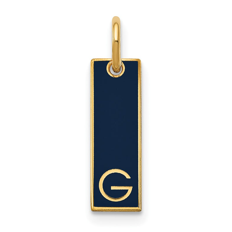 Gold Plated Sterling Silver/Gold Small Epoxy Initial Bar Charm