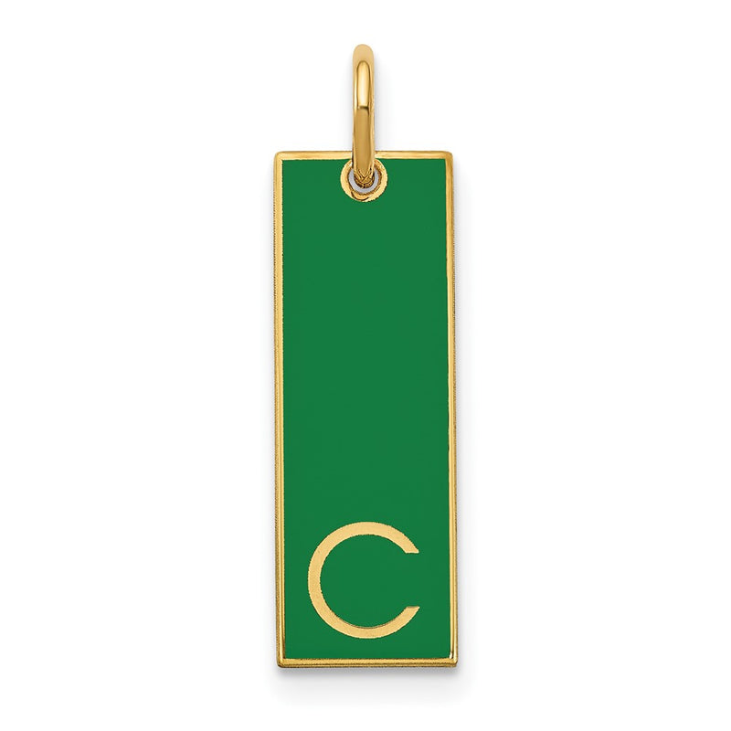 Gold Plated Sterling Silver/Gold Large Epoxy Initial Bar Charm