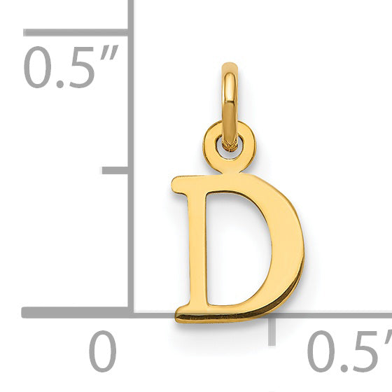14k Yellow Gold 14ky Cutout Letter D Initial Pendant