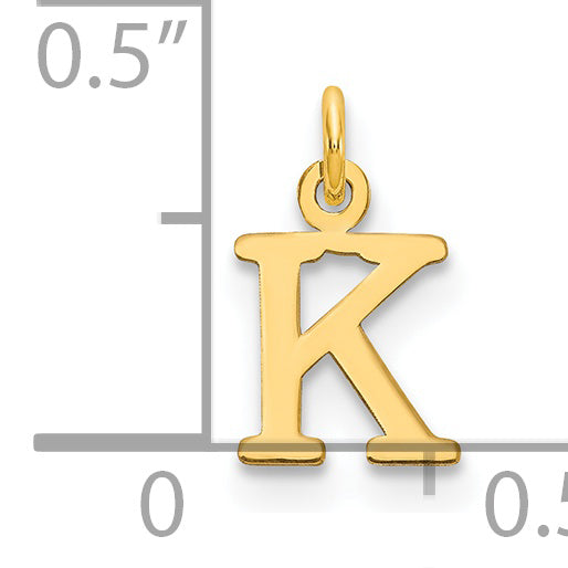 14K Yellow Gold 14Ky Cutout Letter K Initial Pendant