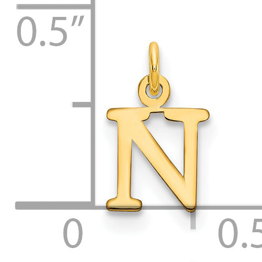 14k Yellow Gold 14ky Cutout Letter N Initial Pendant