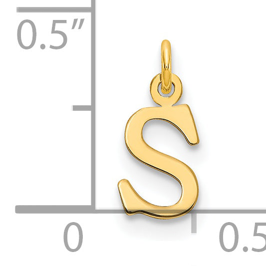 14k Yellow Gold 14ky Cutout Letter S Initial Pendant