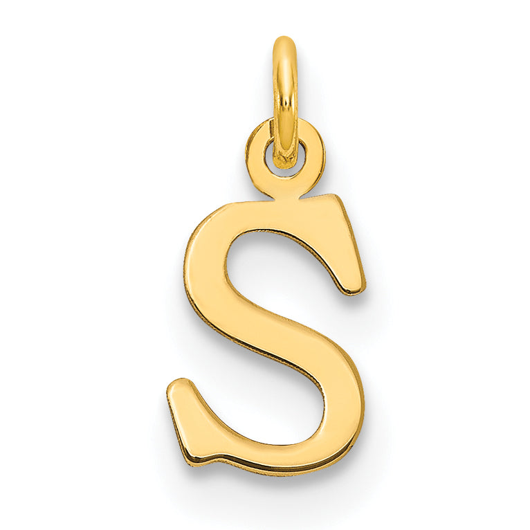 14k Yellow Gold 14ky Cutout Letter S Initial Pendant