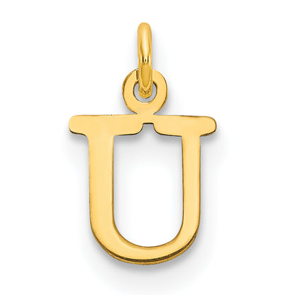 14K Yellow Gold 14Ky Cutout Letter U Initial Pendant