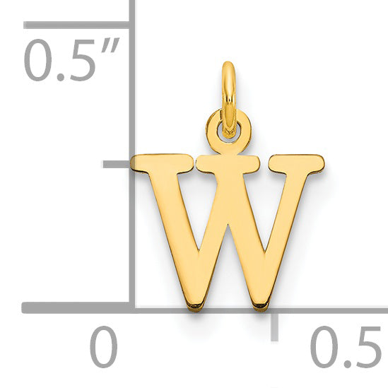 14k Yellow Gold 14ky Cutout Letter W Initial Pendant