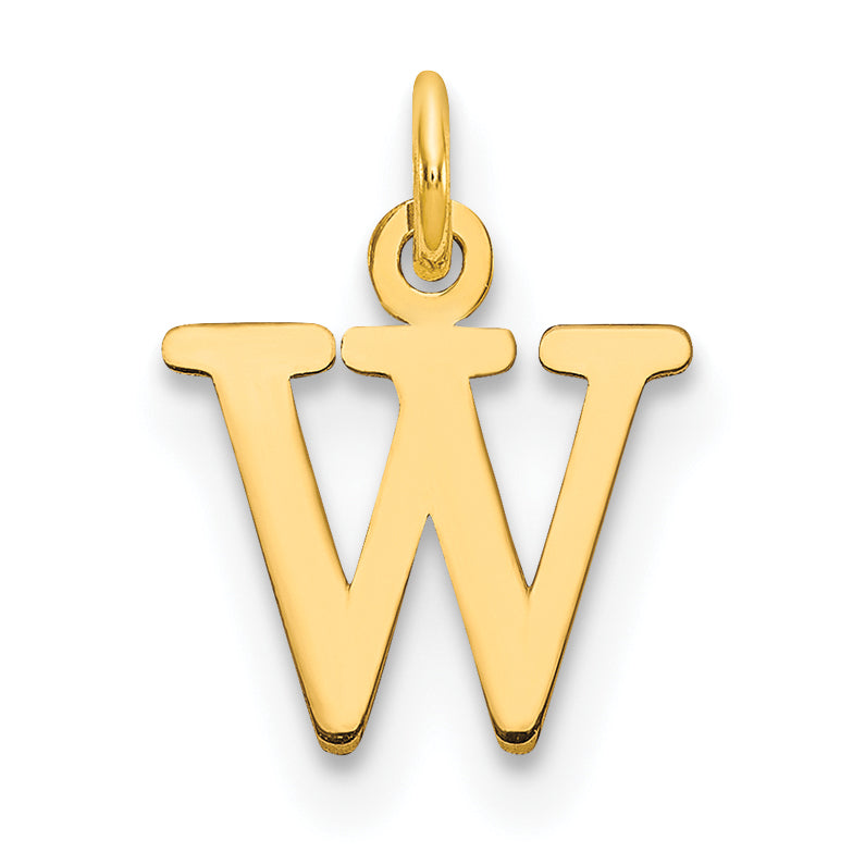 14k Yellow Gold 14ky Cutout Letter W Initial Pendant