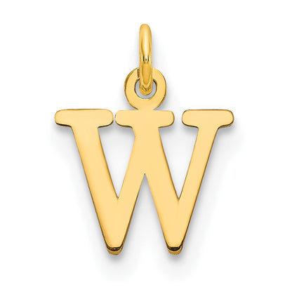14k Yellow Gold 14ky Cutout Letter W Initial Pendant