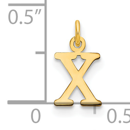 14K Yellow Gold 14Ky Cutout Letter X Initial Pendant