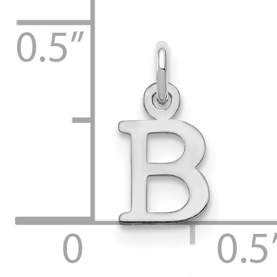 14k White Gold 14kw Cutout Letter B Initial Pendant