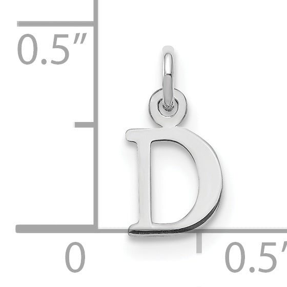 10K White Gold 10Kw Cutout Letter D Initial Charm