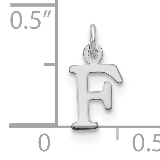 14k White Gold 14kw Cutout Letter F Initial Pendant