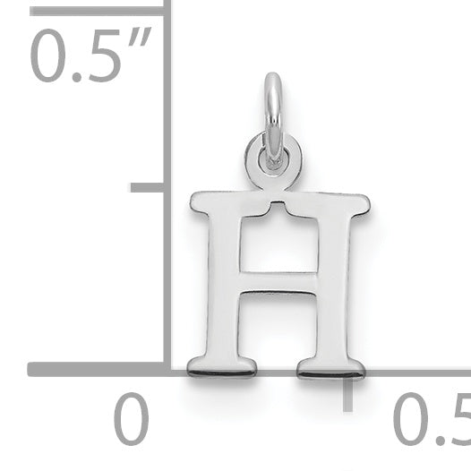 10K White Gold 10Kw Cutout Letter H Initial Charm