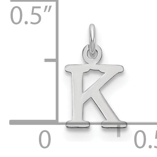 10K White Gold 10Kw Cutout Letter K Initial Charm