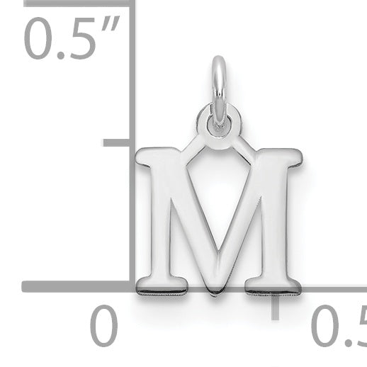 14k White Gold 14kw Cutout Letter M Initial Pendant