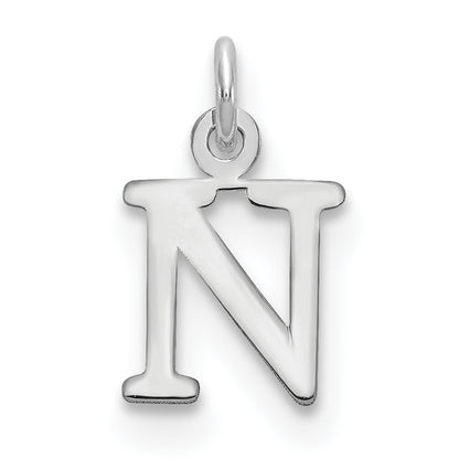 10K White Gold 10Kw Cutout Letter N Initial Charm