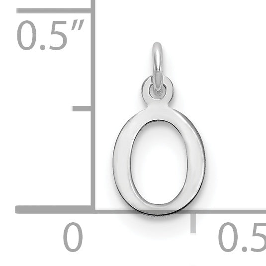 10K White Gold 10Kw Cutout Letter O Initial Charm