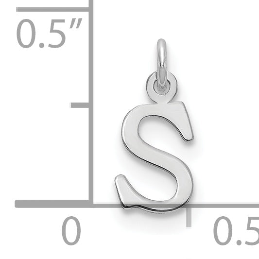 14k White Gold 14kw Cutout Letter S Initial Pendant