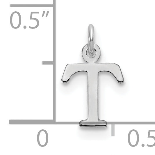 10K White Gold 10Kw Cutout Letter T Initial Charm