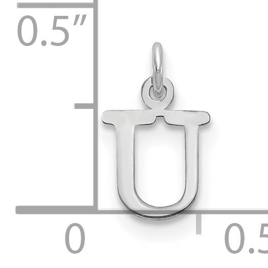 10K White Gold 10Kw Cutout Letter U Initial Charm