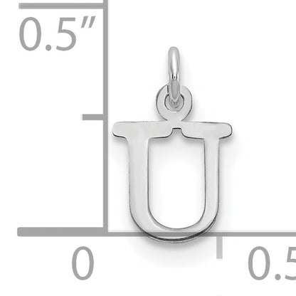10K White Gold 10Kw Cutout Letter U Initial Charm