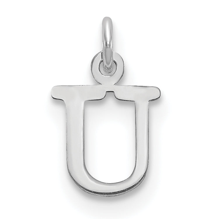 10K White Gold 10Kw Cutout Letter U Initial Charm