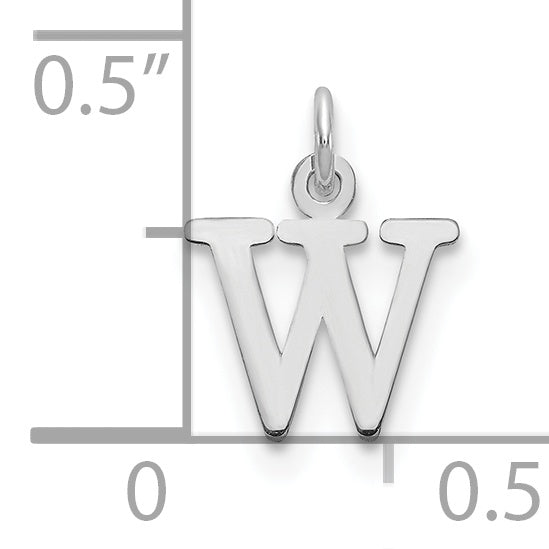 10K White Gold 10Kw Cutout Letter W Initial Charm