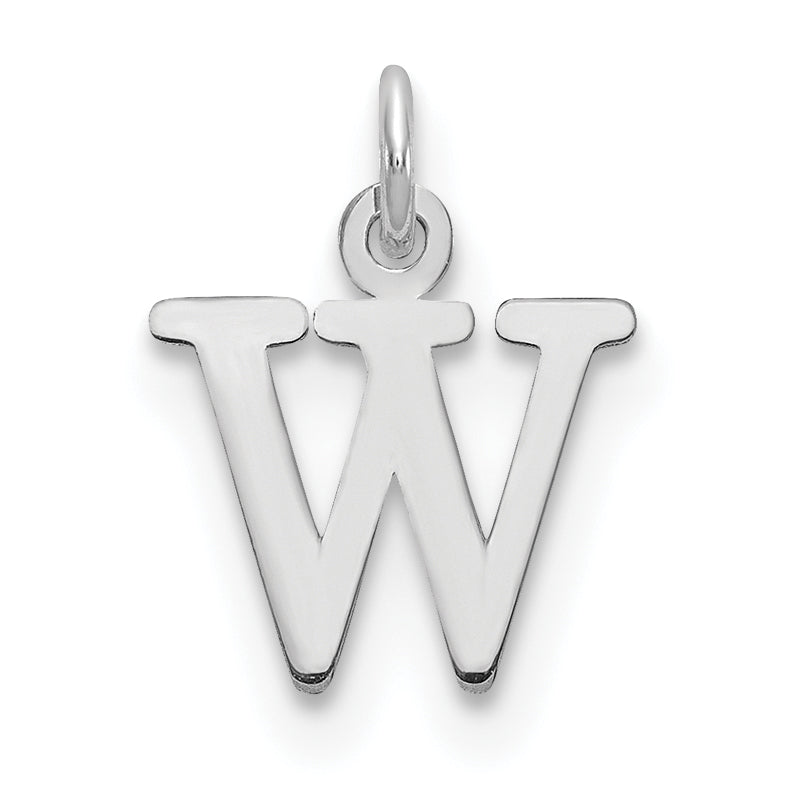 14k White Gold 14kw Cutout Letter W Initial Pendant