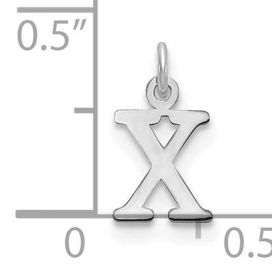 14K White Gold 14Kw Cutout Letter X Initial Pendant