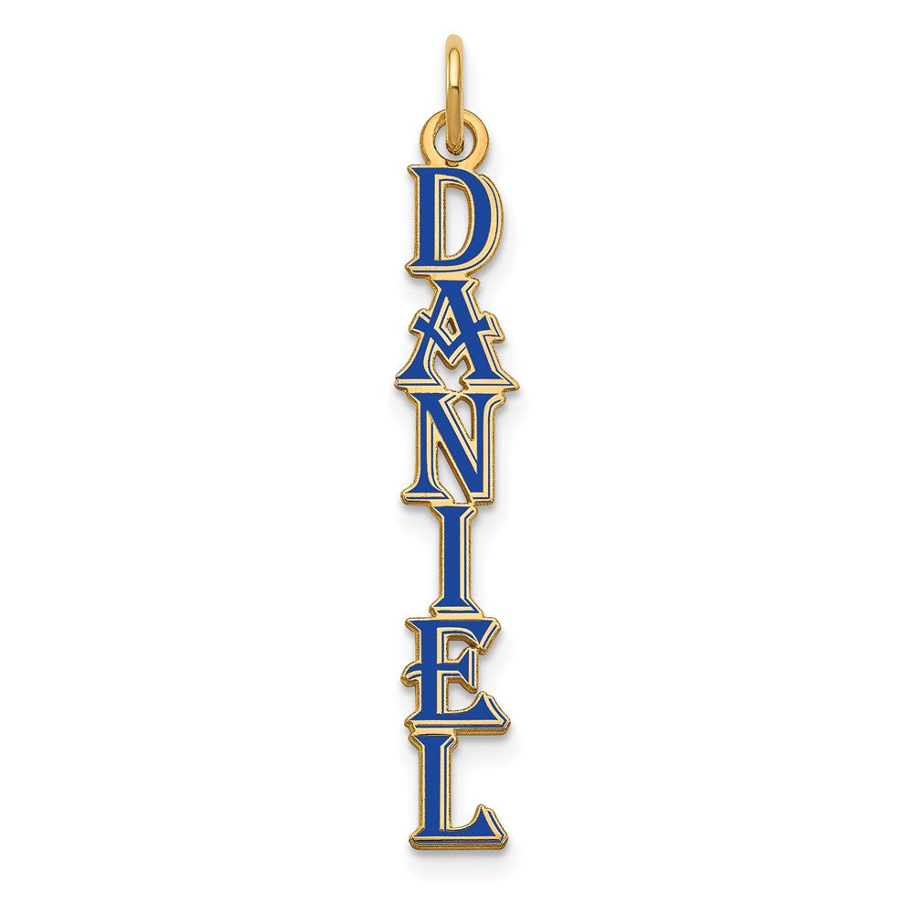 Gold Plated Algerian Font Epoxy Name Plate Charm