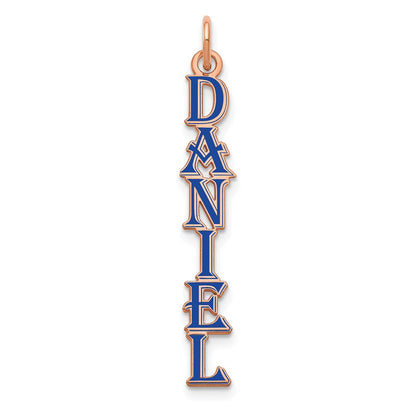 14K Rose Gold Algerian Font Epoxy Name Plate Charm