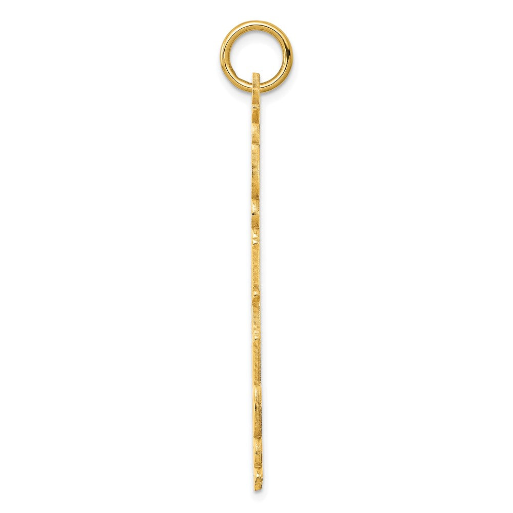 14K Yellow Gold Cosmic Sans Font Name Plate Charm