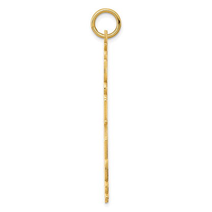 14K Yellow Gold Cosmic Sans Font Name Plate Charm